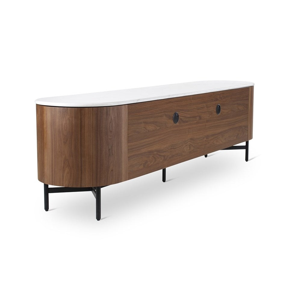 TV-kast Amandine walnoot/bovenblad wit marmer - VDC