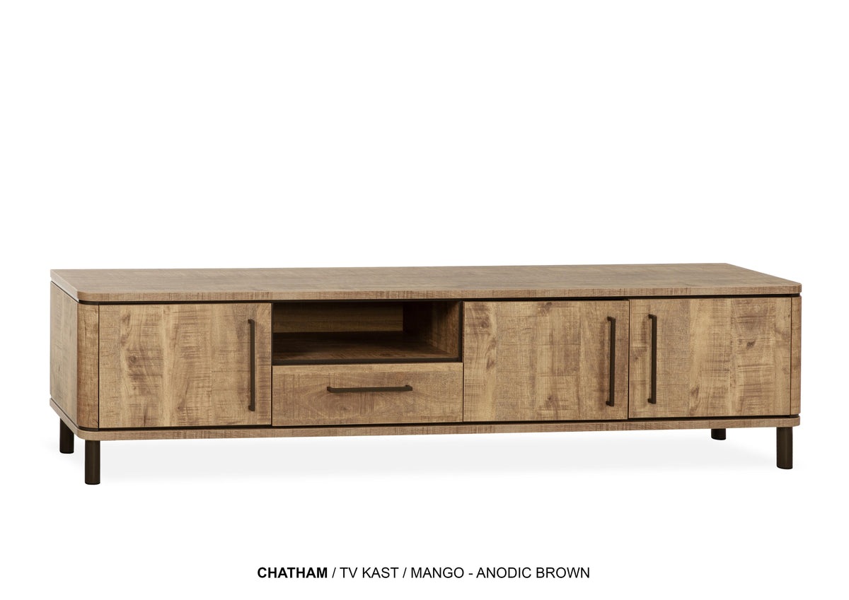 TV kast Chatham groot 3deurs/1lade/1 open vak, lamulux - MX