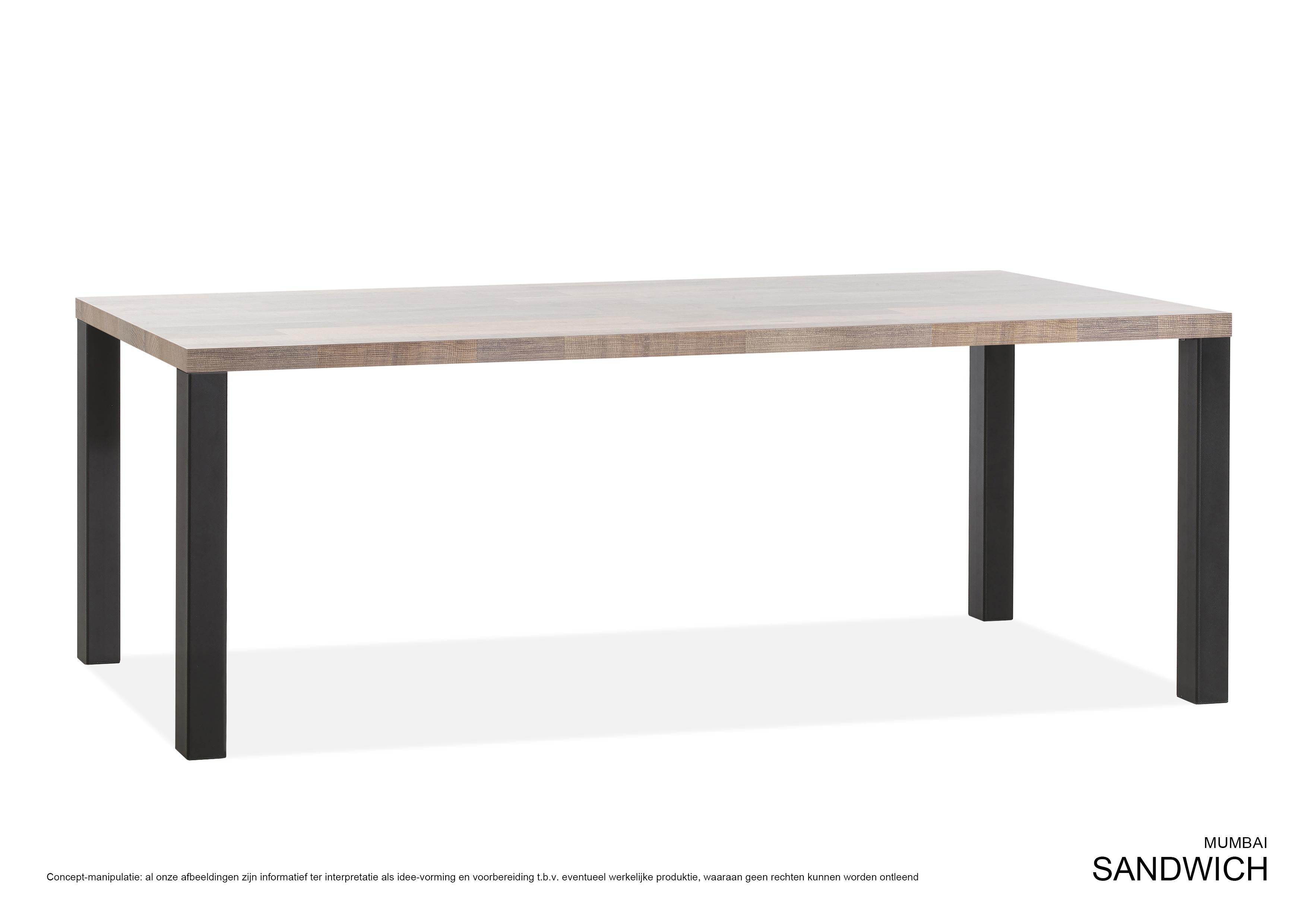 Eettafel Sandwich-1 Lamulux metalen poot onder - MX