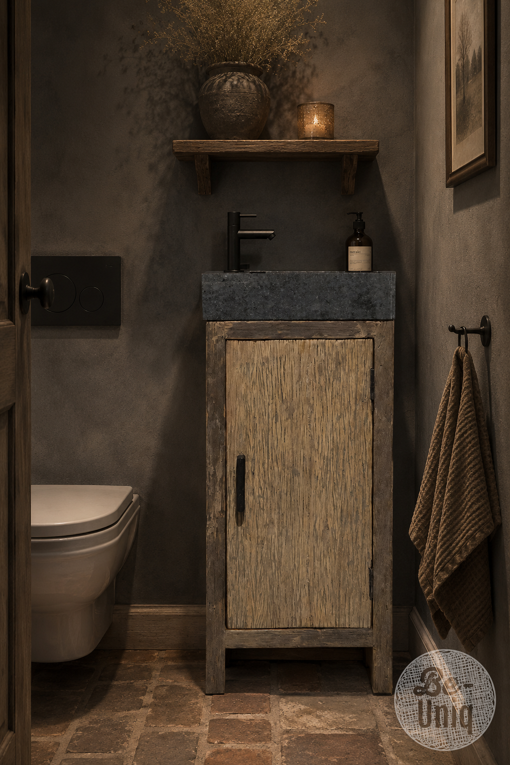 Toiletkastje met spoelbak met kraangat