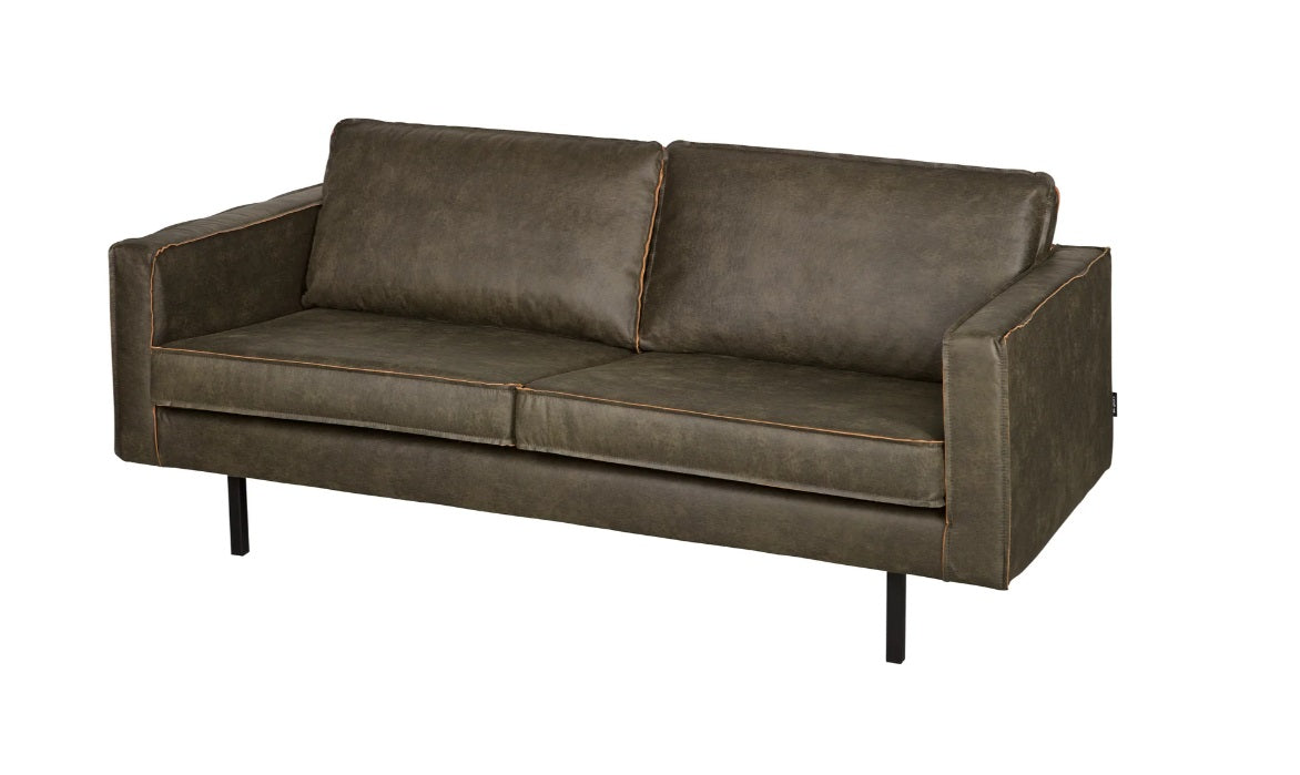 Zetel 2.5-zit Rodeo - ecoleer cognac, zwart of mosgroen - EEKH