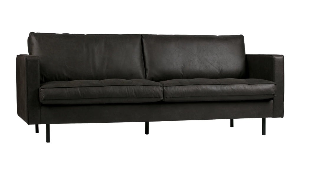 Zetel 2.5-zit Rodeo classic - ecoleer cognac, zwart of mosgroen - EEKH