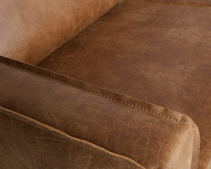 Zetel dagbed links Rodeo - ecoleer cognac, zwart of mosgroen - EEKH