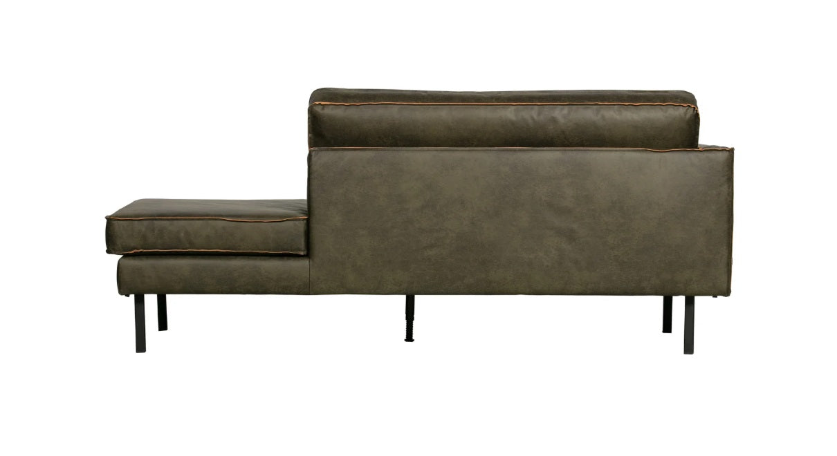 Zetel dagbed links Rodeo - ecoleer cognac, zwart of mosgroen - EEKH