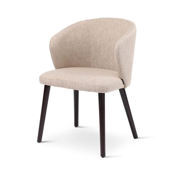 Lot de fauteuils avec pieds ronds en bois