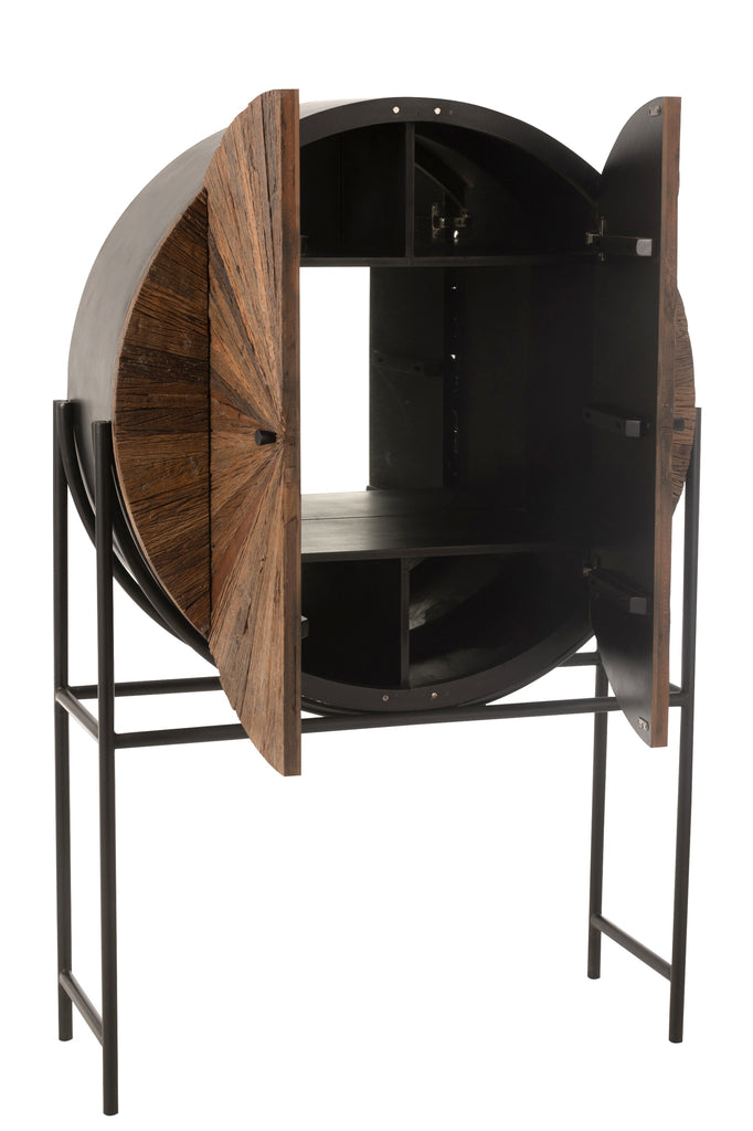 Meuble Shanil en bois recyclé/MDF marron/noir - J-LINE