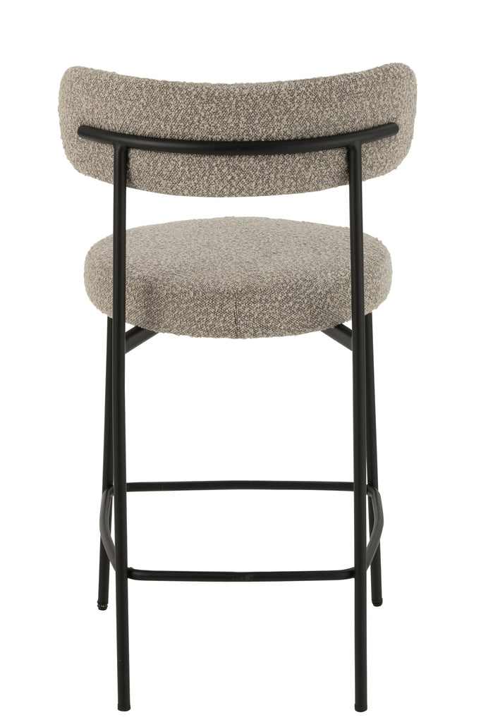 Barstoel Boucle Triplex/Polyester Grijs/Zwart - J-LINE