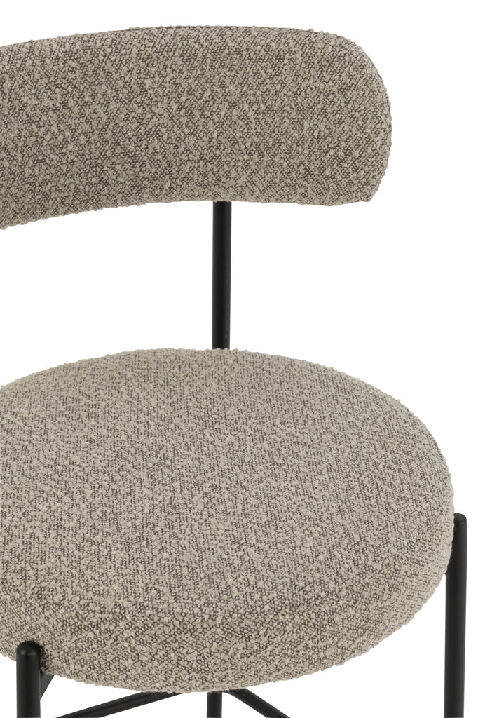 Barstoel Boucle Triplex/Polyester Grijs/Zwart - J-LINE