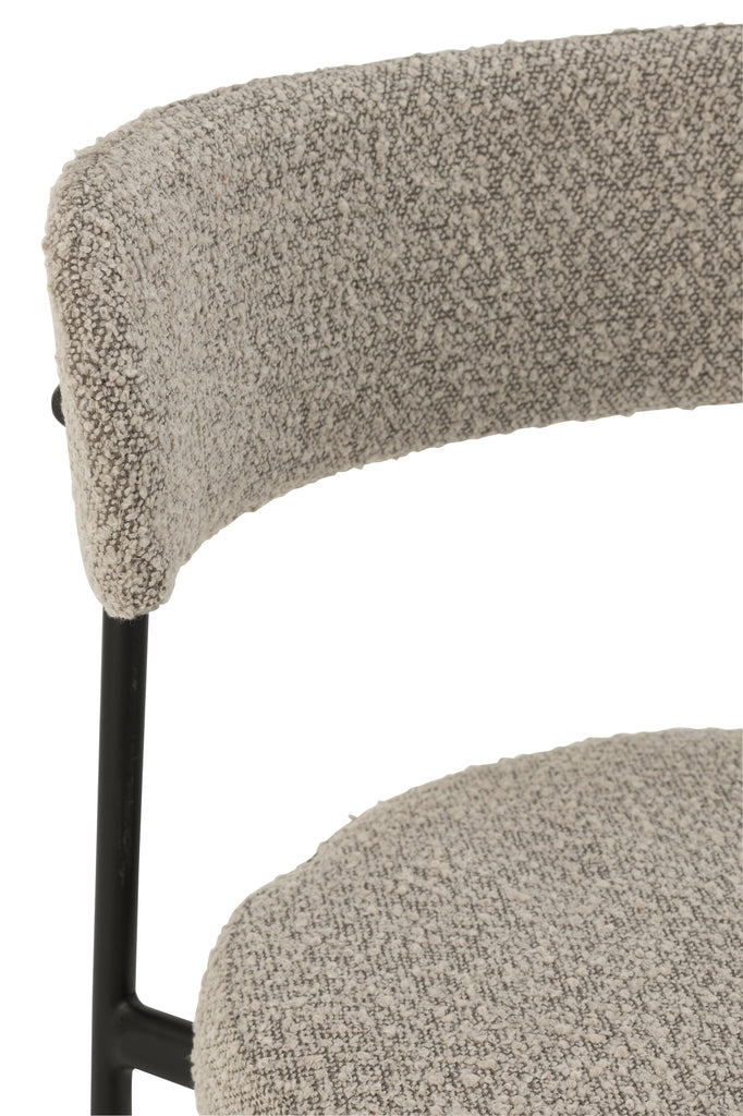 Barstoel Boucle Triplex/Polyester Grijs/Zwart - J-LINE