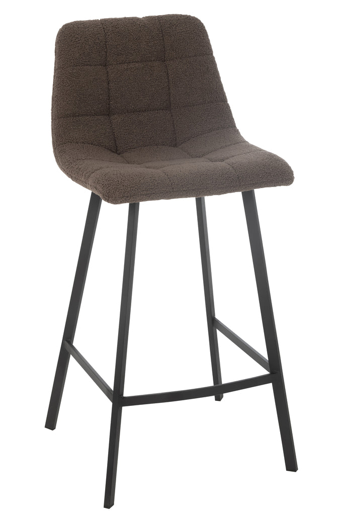 Tabouret de bar Kent en métal/polyester marron - J-LINE