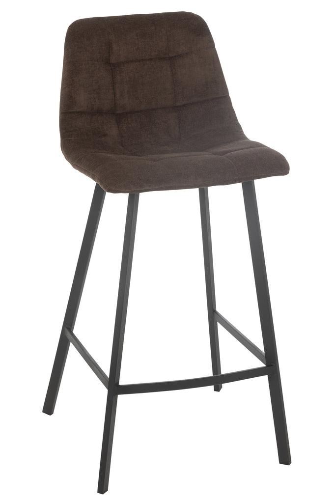 Tabouret de bar Kent en métal/polyester marron - J-LINE