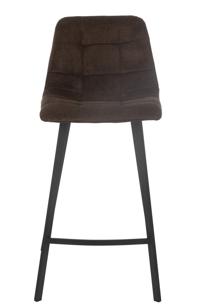 Tabouret de bar Kent en métal/polyester marron - J-LINE