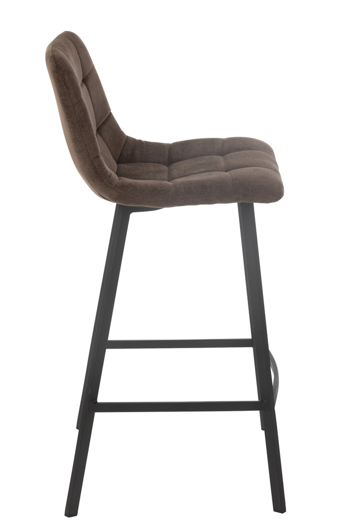 Barstoel Kent Metaal/Polyester Bruin - J-LINE