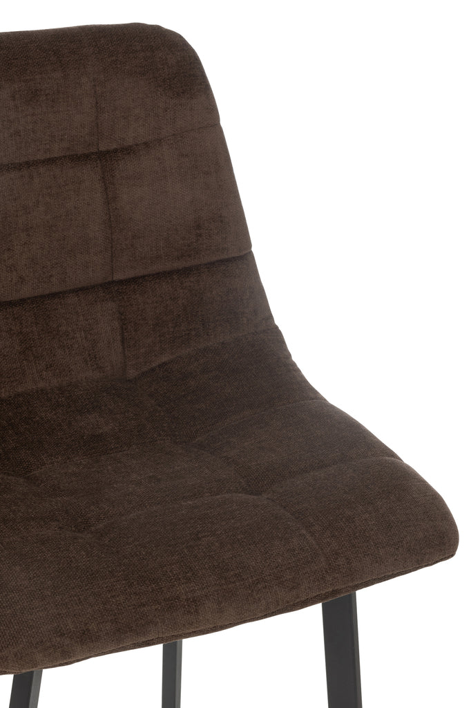 Barstoel Kent Metaal/Polyester Bruin - J-LINE