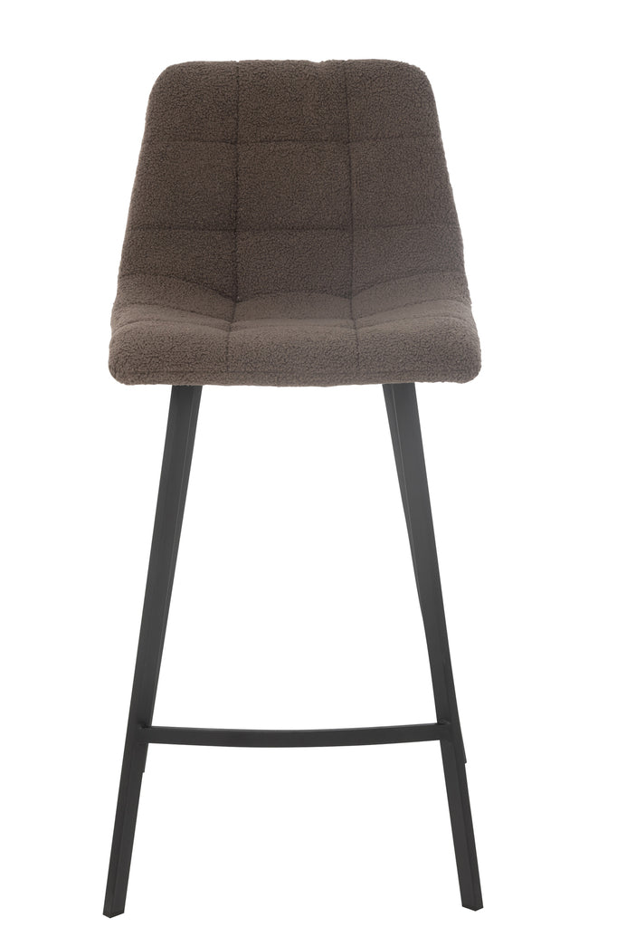 Tabouret de bar Kent en métal/polyester marron - J-LINE