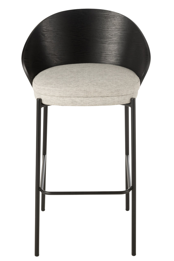 Tabouret de bar Lone Birch/Métal Noir/Gris - J-LINE