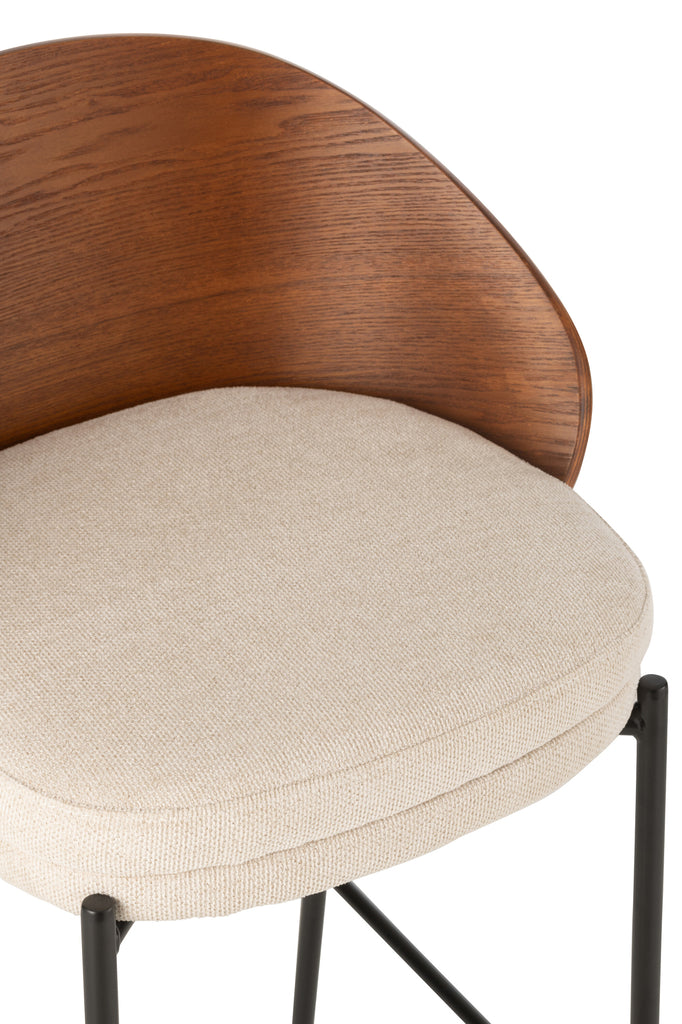 Barstoel Alleen Multiplex/Metaal Bruin/Beige - J-LINE