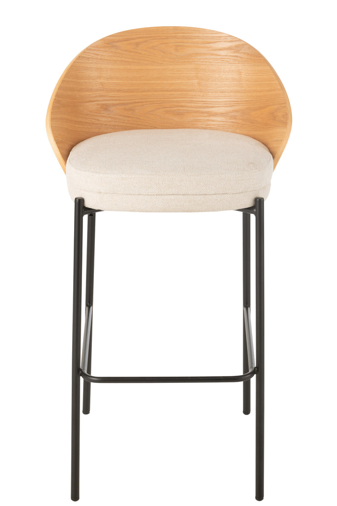 Barstoel Lone Ply hout/metaal Beige - J-LINE