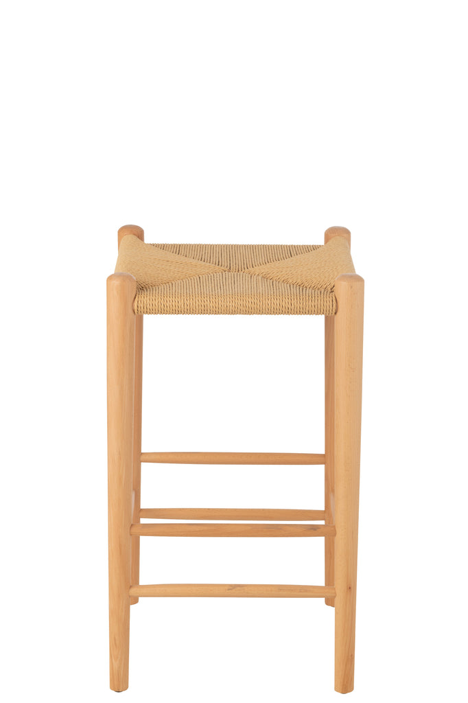 Tabouret de bar Orient en bois de hêtre et corde - J-LINE