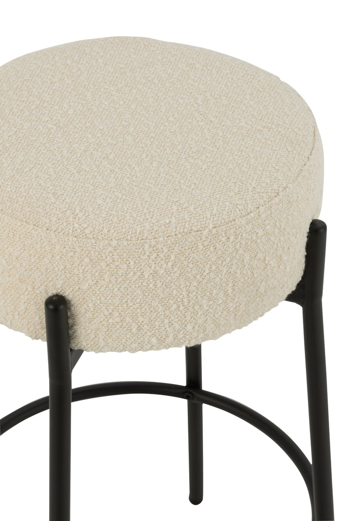 Barstoel Boucle Triplex/Polyester Wit/Zwart - J-LINE