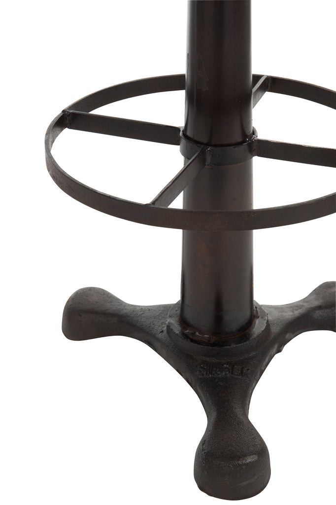 Barstoel Leer/Metaal Zwart - J-LINE