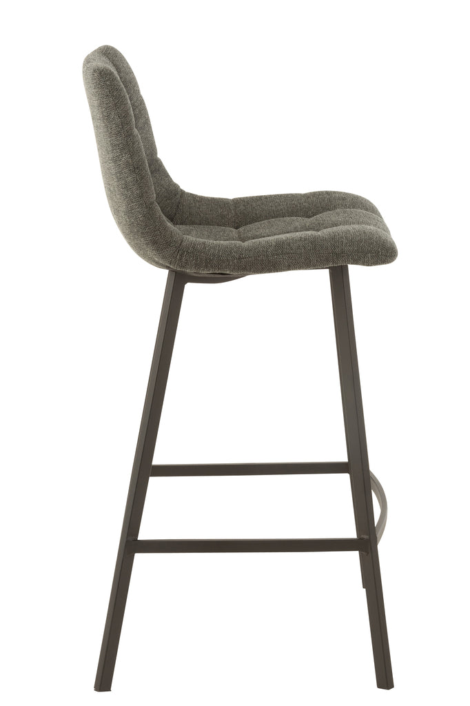 Barstoel Stephane Textiel/Metaal donkergrijs - J-LINE