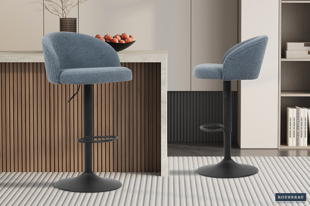 Tabouret de bar 'Arda' Bouclé Bleu RS