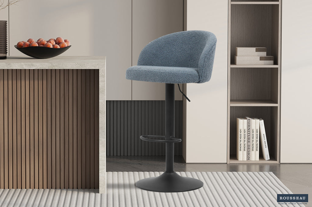 Tabouret de bar 'Arda' Bouclé Bleu RS