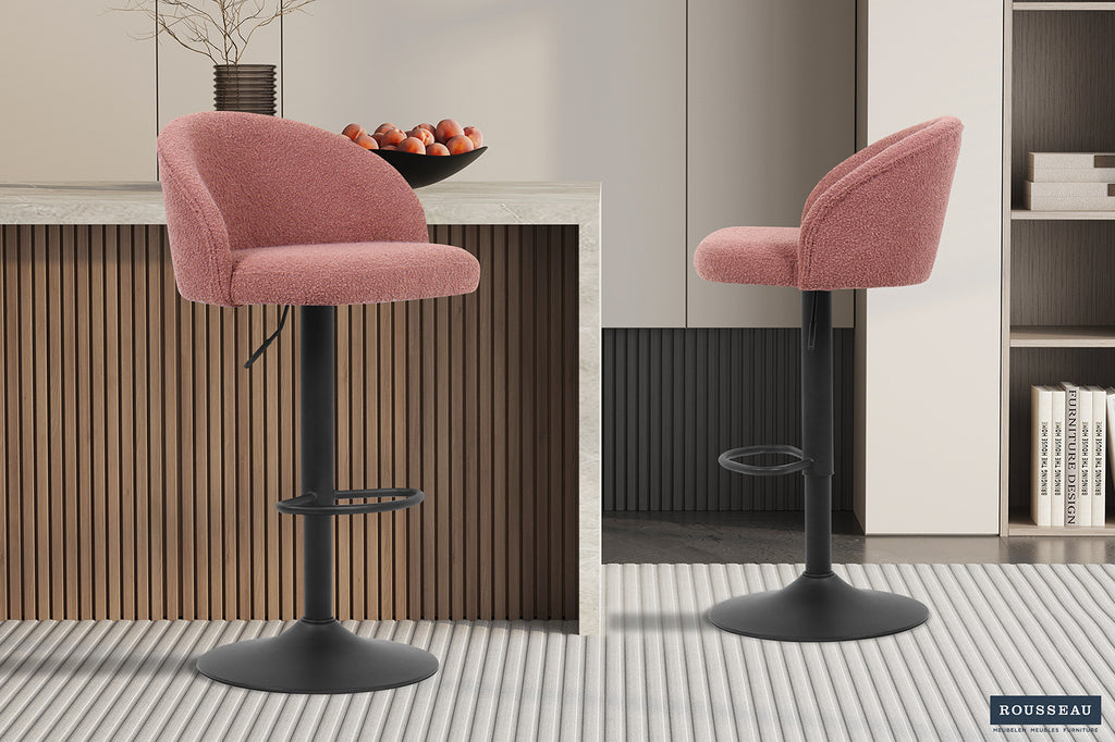 Chaise de bar 'Arda' Bouclé Rose RS