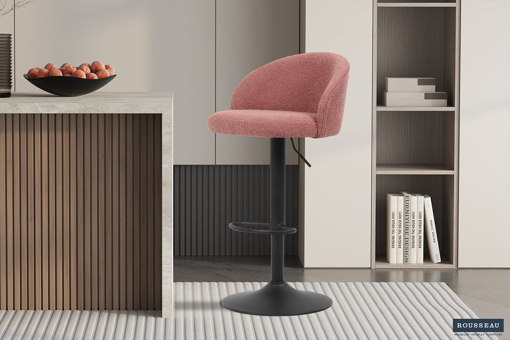 Chaise de bar 'Arda' Bouclé Rose RS