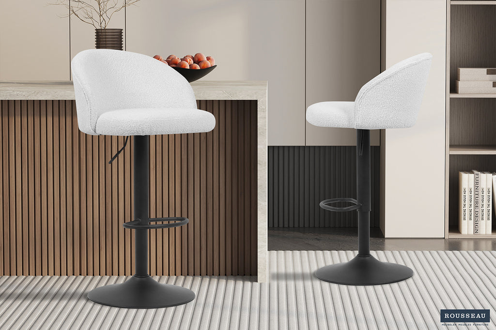 Chaise de bar 'Arda' Bouclé Blanc RS