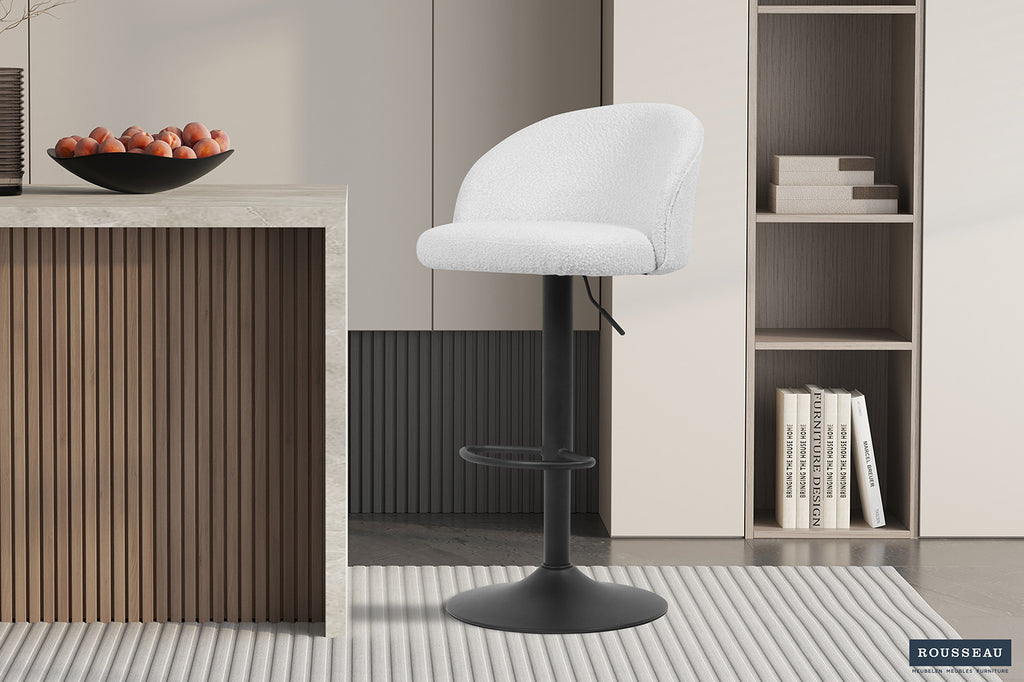 Chaise de bar 'Arda' Bouclé Blanc RS