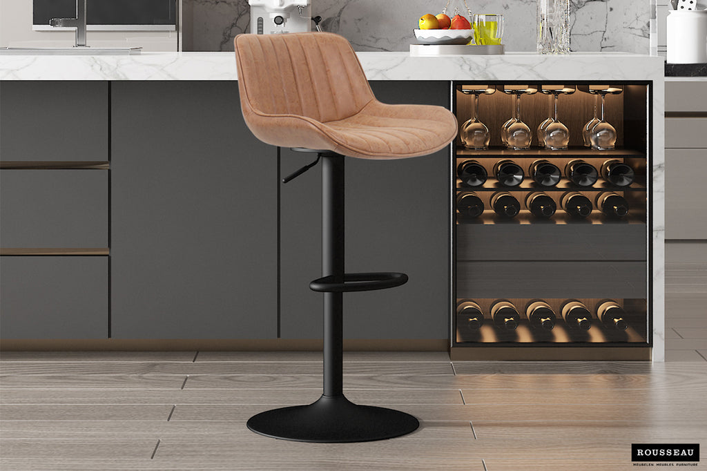 Tabouret de bar 'Fenna' PU Cognac RS