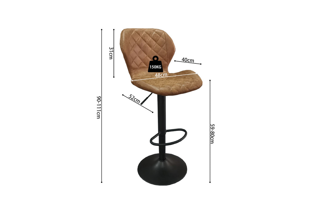 Barstoel 'Malaga' PU Cognac - RS