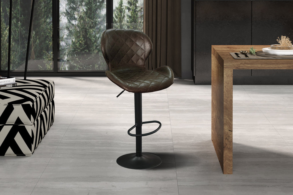 Tabouret de bar « Malaga » en polyuréthane marron foncé - RS
