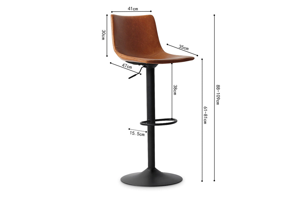 Barstoel 'Trevi' PU Cognac RS