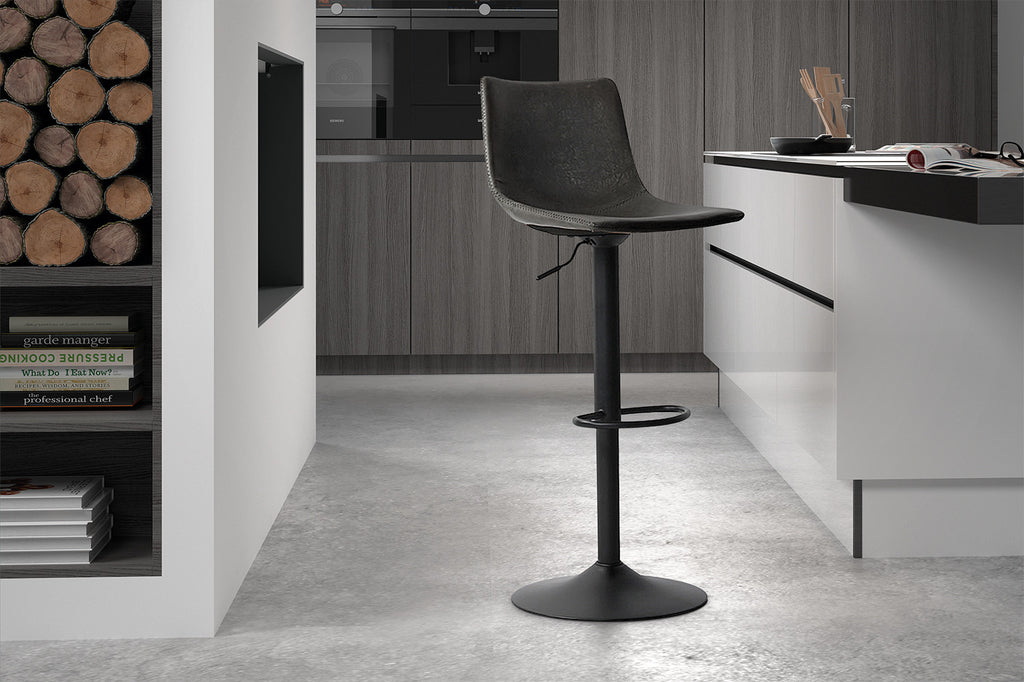 Tabouret de bar 'Trevi' PU Noir RS