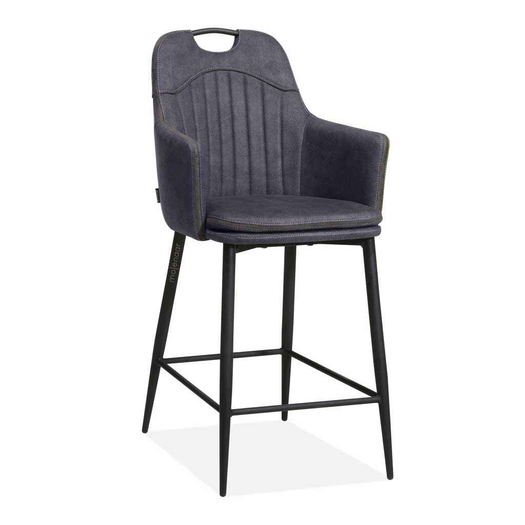 Tabouret de bar Morris : cognac, vert mousse ou anthracite - MX