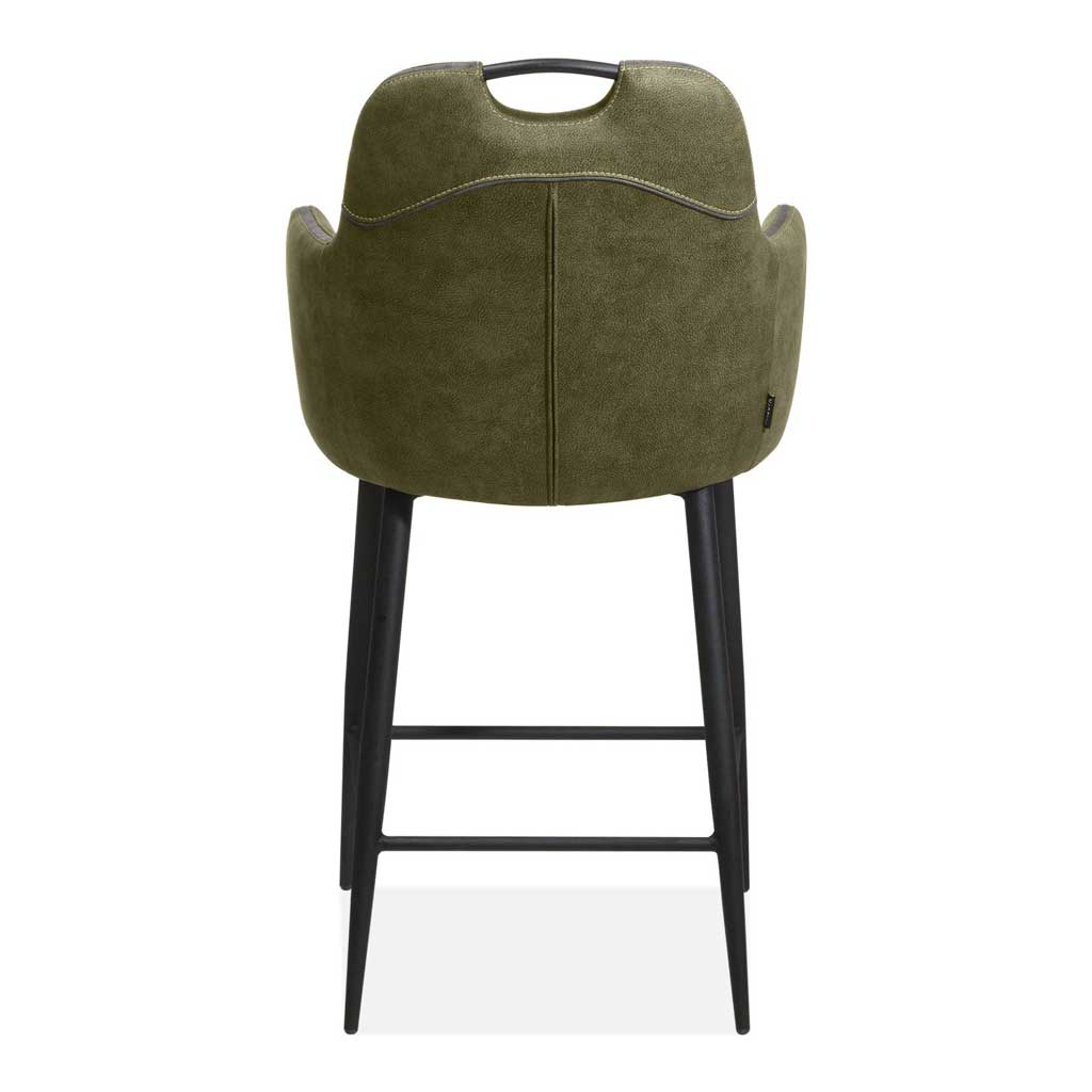 Tabouret de bar Morris : cognac, vert mousse ou anthracite - MX