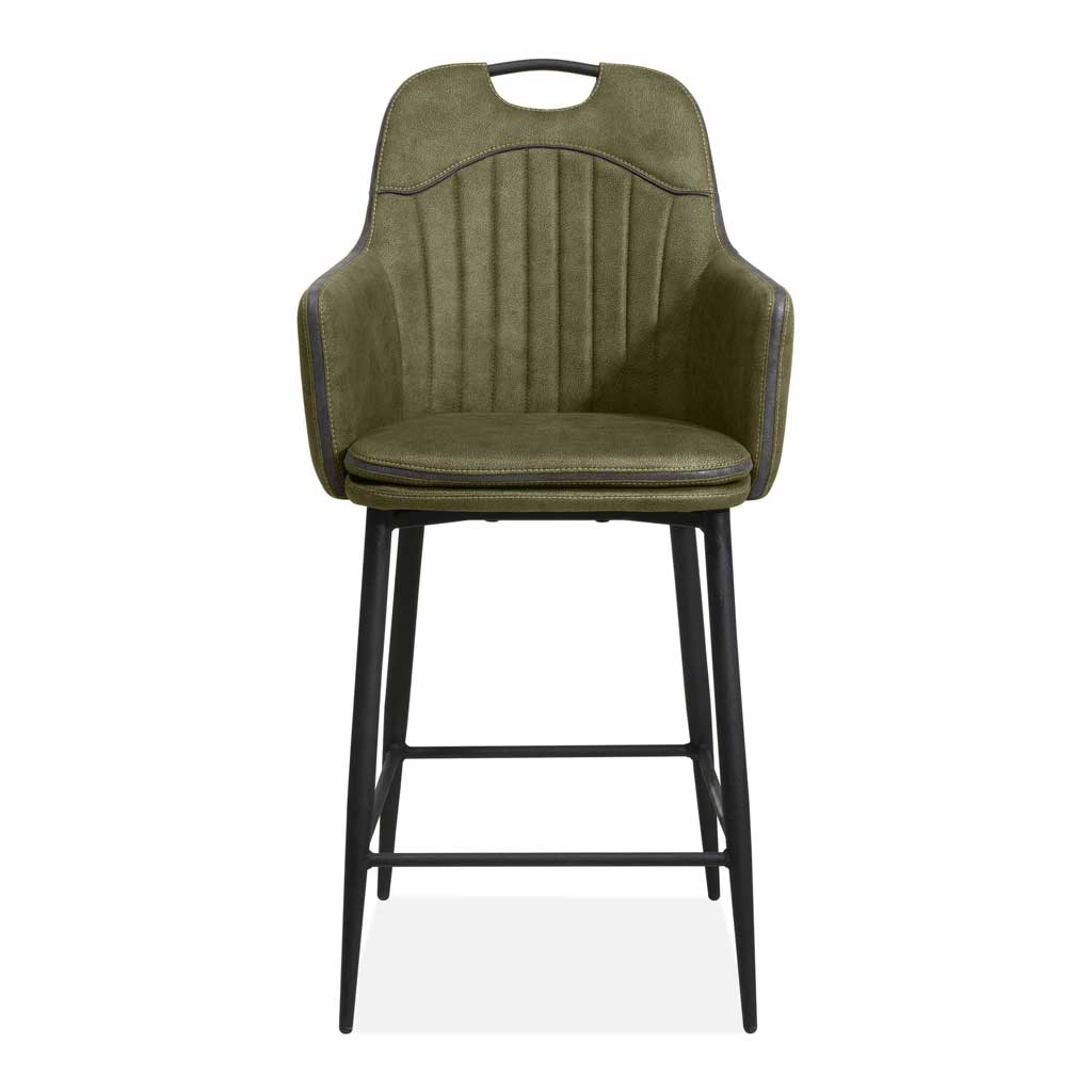 Tabouret de bar Morris : cognac, vert mousse ou anthracite - MX