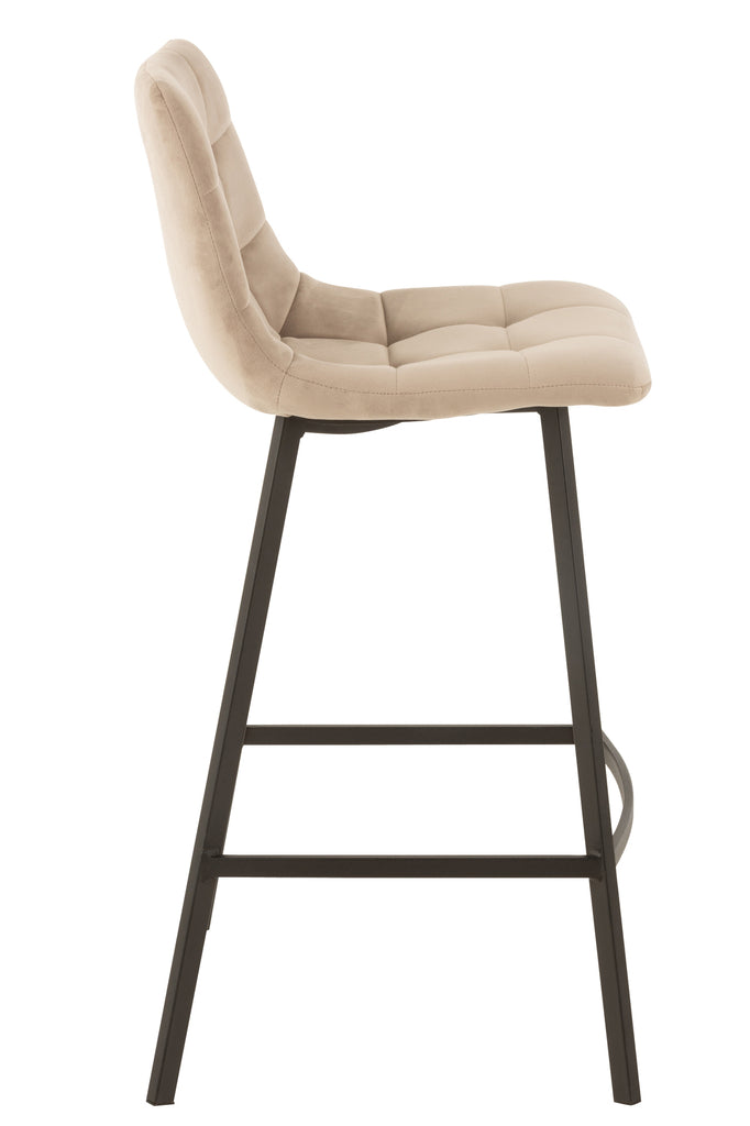 Barstoel Olivier Textiel/Metaal Beige - J-LINE