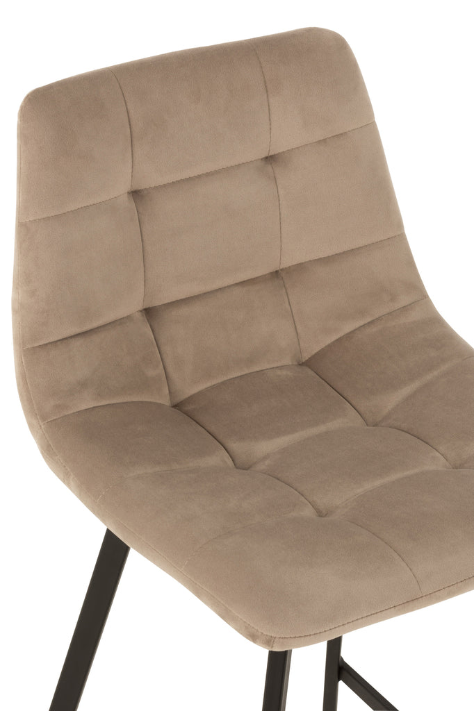 Barstoel Olivier Textiel/Metaal Beige - J-LINE