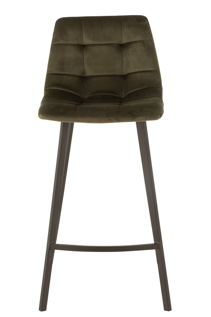 Tabouret de bar Olivier Textile/Métal Vert Foncé - J-LINE