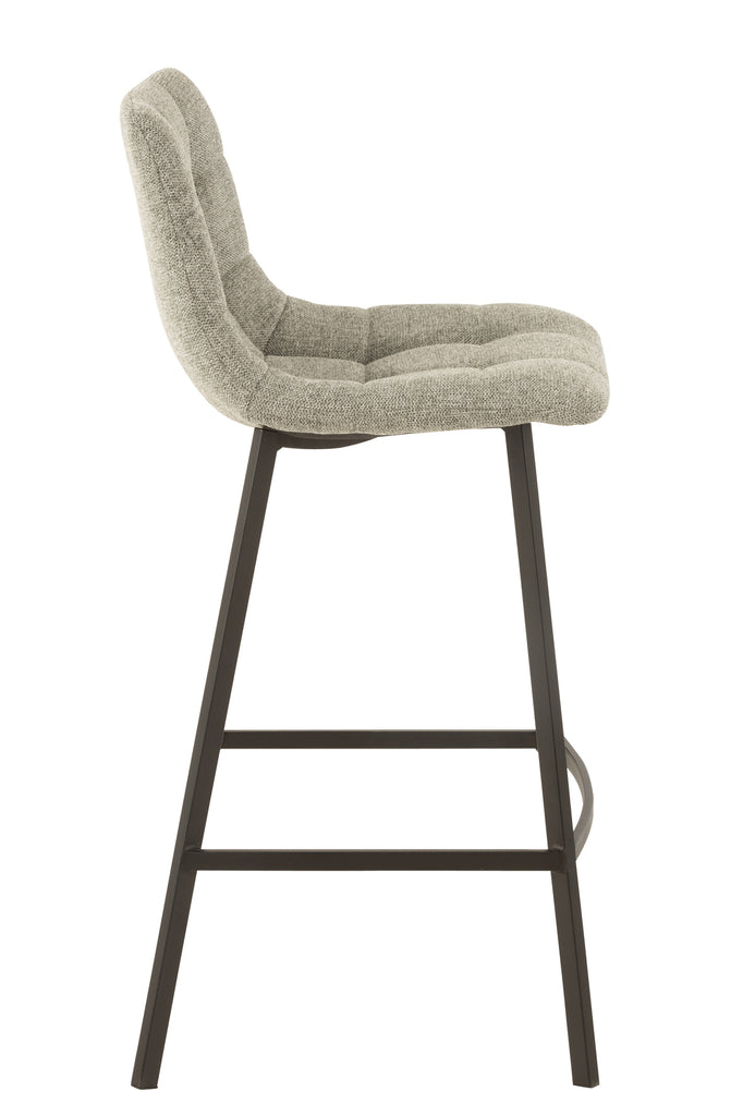 Barstoel Stephane Textiel/Metaal grijs - J-LINE