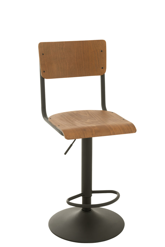 Barstoel Hout/Metaal Bruin - J-LINE