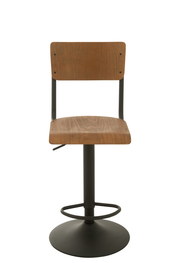 Barstoel Hout/Metaal Bruin - J-LINE