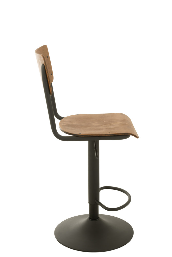 Barstoel Hout/Metaal Bruin - J-LINE