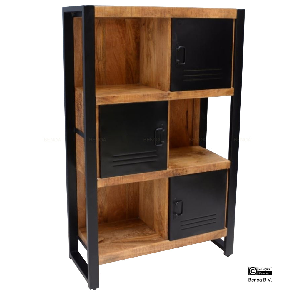 Armoire de rangement Bas 85 - 3 portes 3 compartiments ouverts BNO