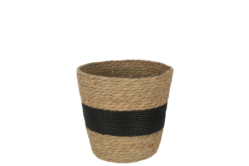Panier rond à rayures et poignée - J-LINE