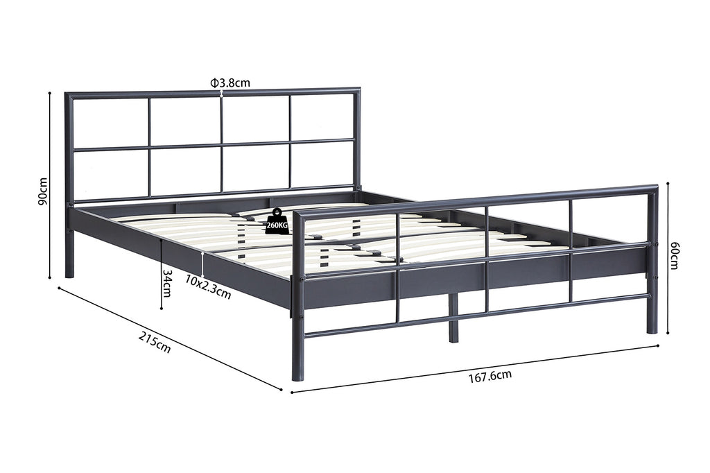 Bed 'Davy 160x200 Metaal Donkergrijs RS